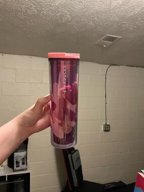 Starbucks Pink and Purple Floral Travel Tumbler